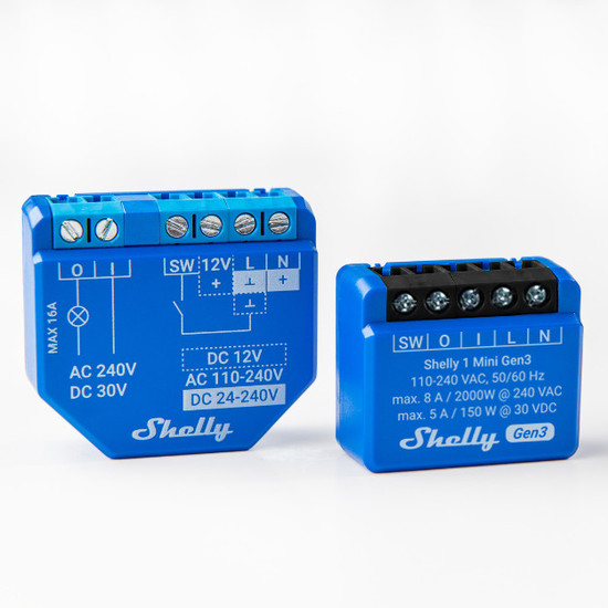 Shelly 1 Mini Gen3 - Kompakter WLAN Schaltaktor, 8A, potenzialfrei, BT