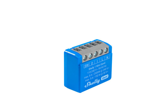 Shelly 1 Mini Gen4, 2er-Pack - Kompakter Multiprotokoll-Aktor, WLAN, Zigbee, Matter, BT
