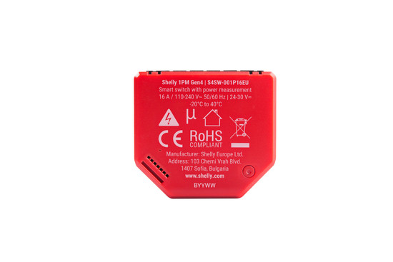 Shelly 1PM Gen4, 4er-Pack - Multiprotokoll-Schaltaktor mit Messfunktion, BT