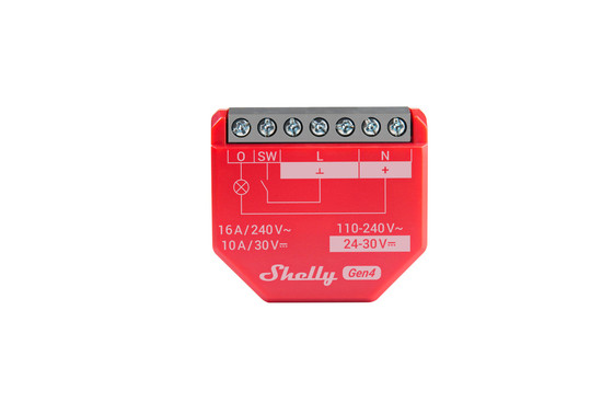 Shelly 1PM Gen4, 4er-Pack - Multiprotokoll-Schaltaktor mit Messfunktion, BT