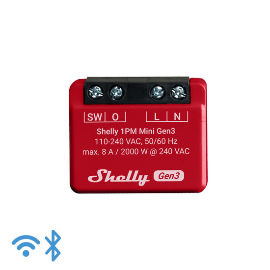 Shelly 1PM Mini Gen3 - Kompakter WLAN Aktor mit Strommessung, BT
