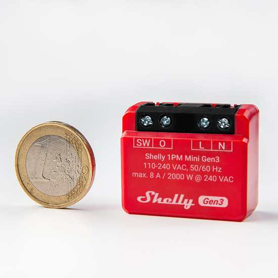 Shelly 1PM Mini Gen3 - Kompakter WLAN Aktor mit Strommessung, BT