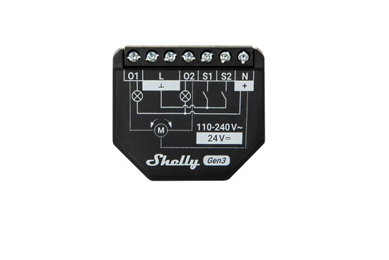 Shelly 2PM Gen3, 2er-Pack - 2-Kanal Relais für Licht & Rollladen, WLAN, BT