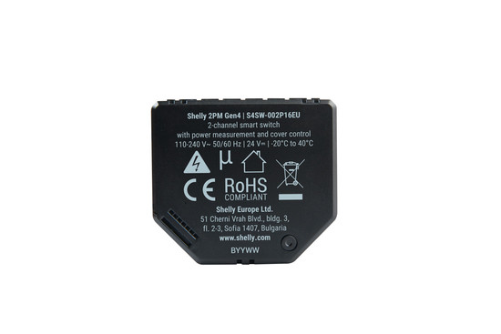 Shelly 2PM Gen4 - Multiprotokoll 2-Kanal Relais & Rollladenaktor, WLAN, Zigbee, Matter