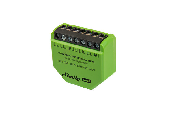 Shelly Dimmer Gen3 - Universeller WLAN Dimm-Aktor, Messfunktion, LED Lichtsteuerung
