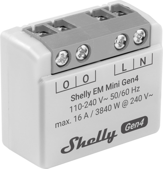 Shelly EM Mini Gen4 - Kompakter Energiemesser, Multiprotokoll/Matter, 1 Kanal WLAN, Zigbee, BT