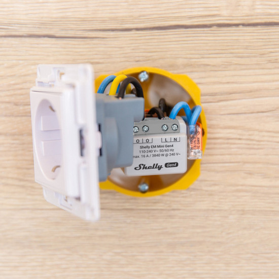 Shelly EM Mini Gen4 - Kompakter Energiemesser, Multiprotokoll/Matter, 1 Kanal WLAN, Zigbee, BT