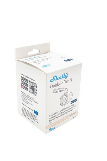 Shelly Outdoor Plug S Gen3 - Smarte Außensteckdose, IP44, Messfunktion Zwischenstecker WLAN, BT