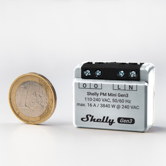 Shelly PM Mini Gen3 - Kompaktes Energiemessgerät, WLAN