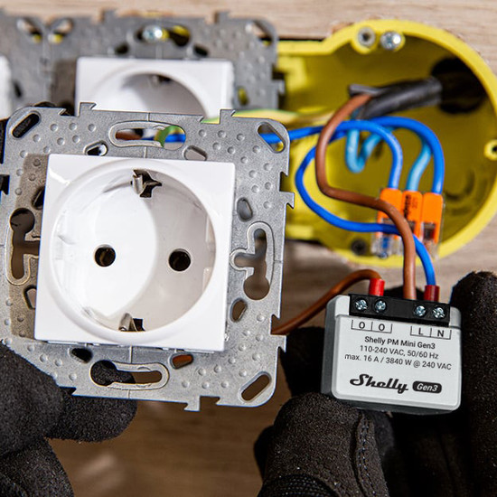 Shelly PM Mini Gen3 - Kompaktes Energiemessgerät, WLAN