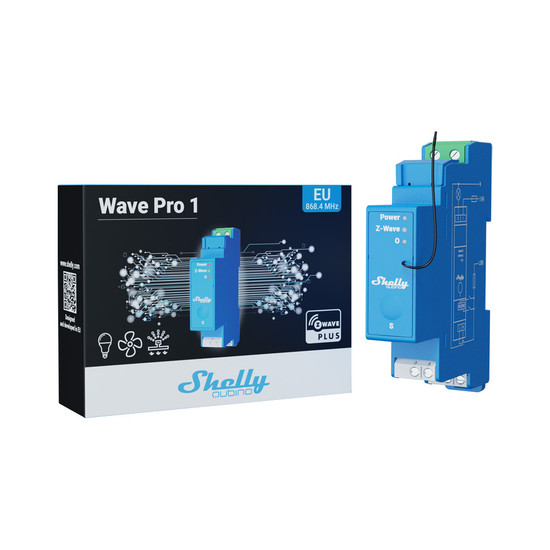 Shelly Wave Pro 1 - Z-Wave DIN-Schienen Relais, 1 Kanal, potenzialfrei