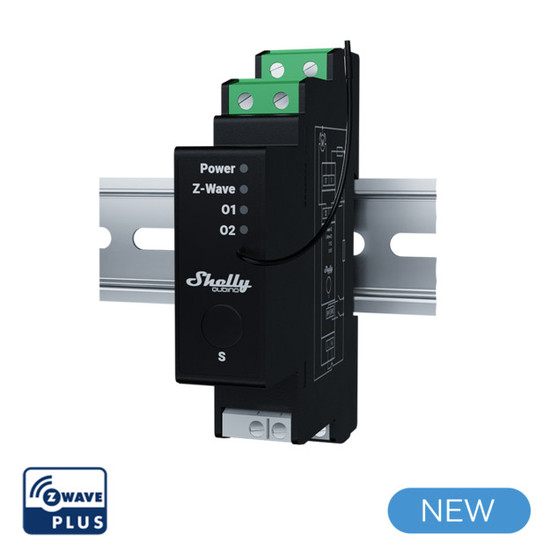 Shelly Wave Pro Shutter - Z-Wave Rollladenaktor für DIN-Schiene