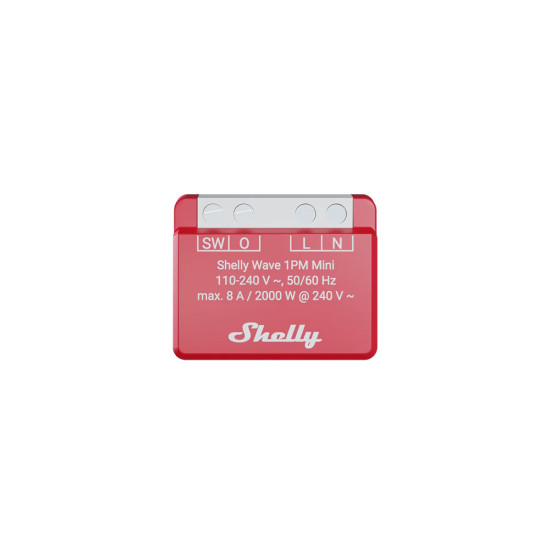 Shelly Wave 1PM Mini, Long Range - Kompakter Z-Wave Aktor mit Messfunktion