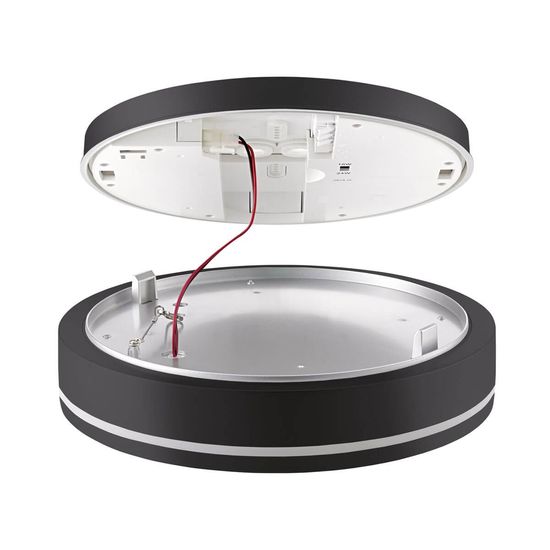 SIGOR LED Aufbauleuchte Split 270mm schwarz Deckenleuchte 18/24W 3000/4000K IP54 110° 2000/2500lm