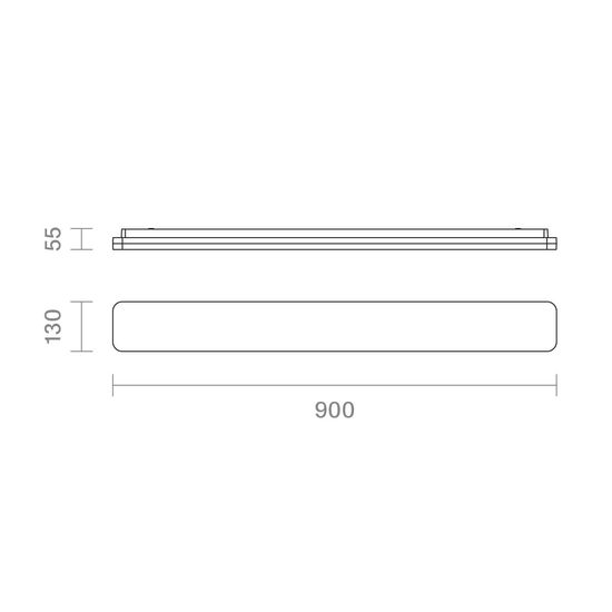 SIGOR LED Aufbauleuchte Plank 900mm silber dimmbar Deckenleuchte 32/24W 3000/4000K IP54 120° 2700/3500lm Steuerbare Lichtfarbe
