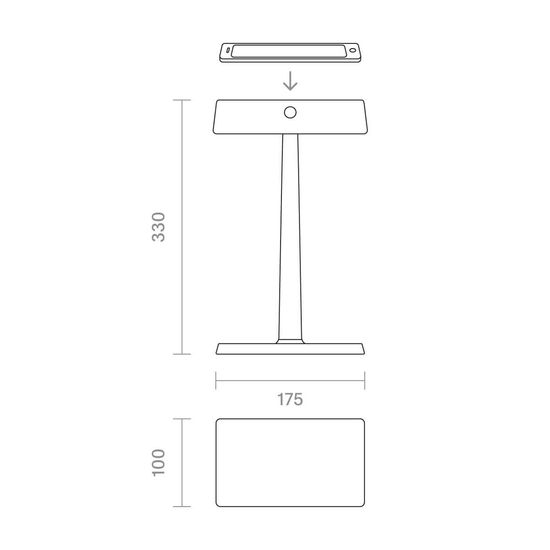 SIGOR Nucharge Akku-Tischleuchte weiß 2,5W 2700K IP54 Ra85 dimmbar