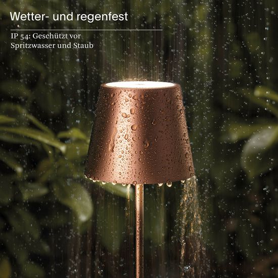 SIGOR Akku-Stehleuchte LED Nuindie 120cm bronzefarben rund 2,2W FlexMood 2200K/2700K IP54 168/197lm Ra8