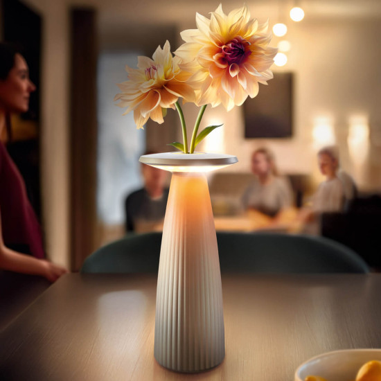 SIGOR Akku-Tischleuchte LED Nuflair 24cm dünenbeige 2,2W Flex-Mood 2200K/2700K IP54 Ra85 USB-C dimmbar