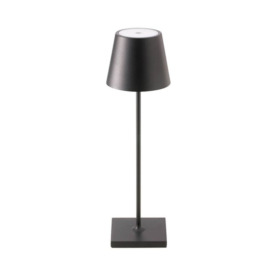 SIGOR Akku-Tischleuchte Nuindie 38cm nachtschwarz rund USB-C 2,2W FlexMood 2200K/2700K IP54 Ra85 dimmbar