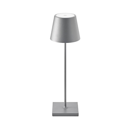 SIGOR Akku-Tischleuchte Nuindie 38cm USB-C graphitgrau rund 2,2W FlexMood 2200K/2700K IP54 Ra85 dimmbar
