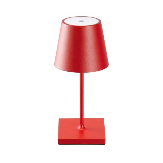 SIGOR 4547701 Akku-Tischleuchte Nuindie mini 25cm feuerrot rund 2,2W FlexMood 2200K/2700K IP54 Ra85 dimmbar