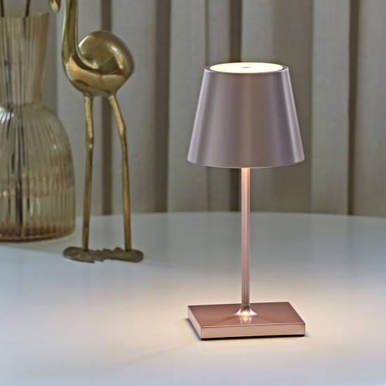 SIGOR 4548101 Akku-Tischleuchte Nuindie mini 25cm rosegold 2,2W FlexMood USB-C 2200K/2700K IP54 Ra85 dimmbar