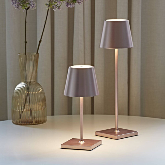 SIGOR 4548101 Akku-Tischleuchte Nuindie mini 25cm rosegold 2,2W FlexMood USB-C 2200K/2700K IP54 Ra85 dimmbar