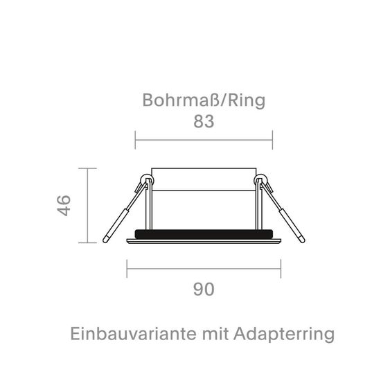 SIGOR Einbauleuchte Argent IP54 BM68/83mm IP54 LED-Modul 9W 3000-2000K 36° Ra95 DimmToWarm 360° schwenkbar