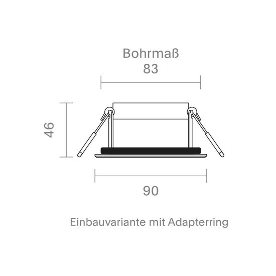 SIGOR LED Einbauleuchte Argent IP54 BM68/83mm IP54 Modul 9W 3000K 36° 95RA Casambi schwenkbar Warmweiss