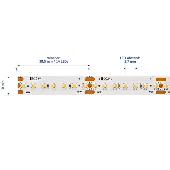 SIGOR 20W/m Tunable White LED-Streifen 2100-4000K 5m Steuerbare Lichtfarbe