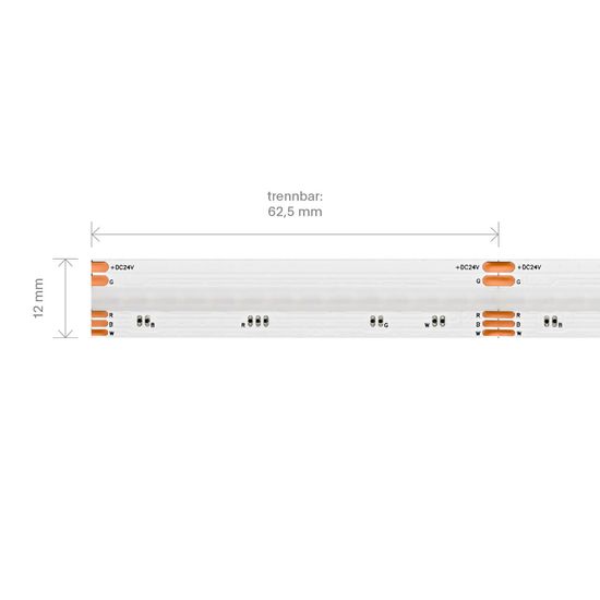 SIGOR 16W/m COB LED-Streifen RGB/W 5m 896 LED/m IP20 24V 640lm/m RA90
