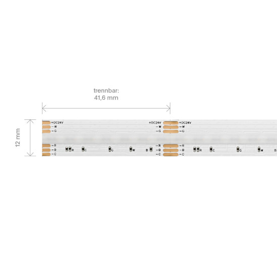 SIGOR 16W/m COB LED-Streifen RGB/TW 5m 840LED/m IP20 24V 720m/m RA90 Steuerbare Lichtfarbe