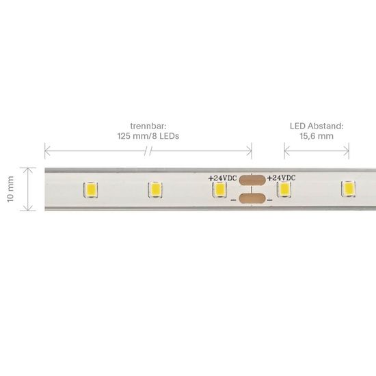 SIGOR 3,6W/m PRO LED-Streifen 3000K 5m 64 LED/m IP68 24V 522lm RA90