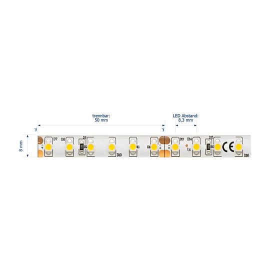 SIGOR 9,6W/m Pro LED-Streifen 3000K 5m Warmweiss