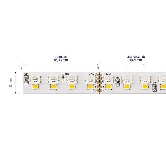 SIGOR 24W/m Farbige LED-Streifen RGB+2700K 5m RGB+2700K 192LED/m IP20 24V 1848lm/m RA90