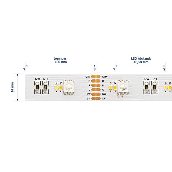 SIGOR 26,4W/m Farbige LED-Streifen RGB/2300-6500K 5m