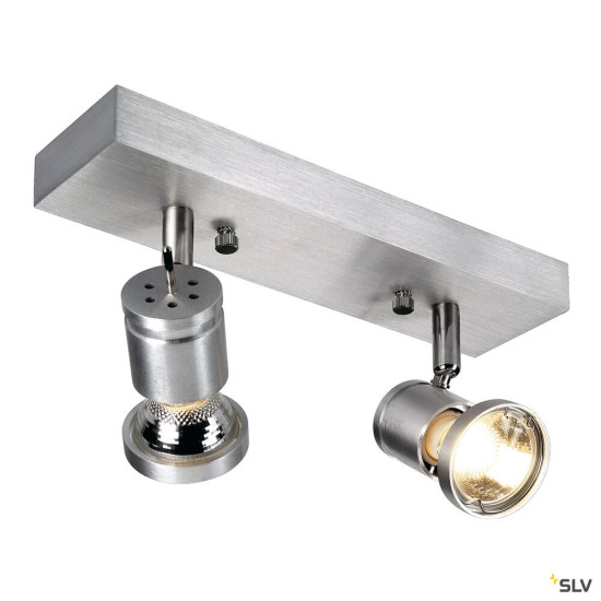 SLV 1000266 SOUVEREEN, Wand- und Deckenleuchte alu gebürstet, Spot, max. 75 W