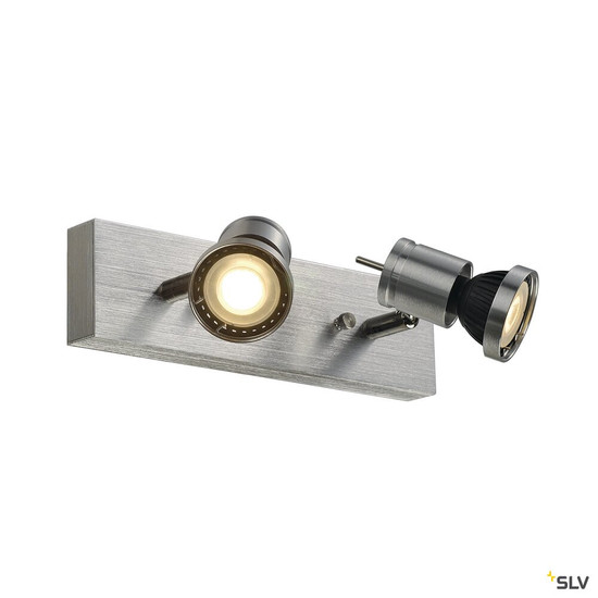 SLV 1000266 SOUVEREEN, Wand- und Deckenleuchte alu gebürstet, Spot, max. 75 W