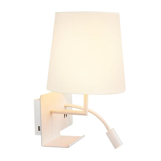 SLV 1003459 SOMNILA FLEX LED Wandleuchte 3000K weiss Version links inkl. USB Anschluss