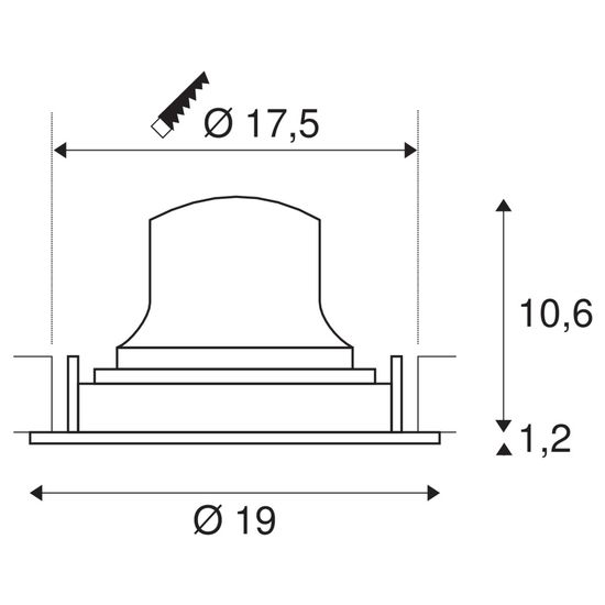 SLV 1003716 NUMINOS DL XL LED Einbauleuchte weiss 2700K 55° schwenkbar