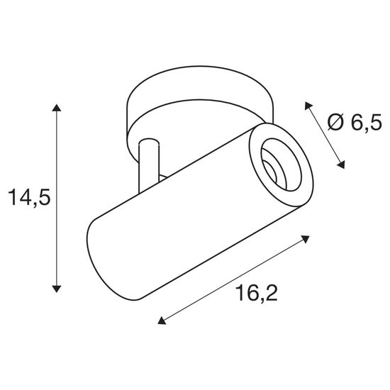 SLV 1004388 NUMINOS SPOT DALI S LED Deckenaufbauleuchte schwarz 2700K 60°