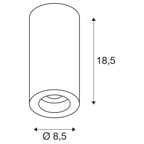 SLV 1004507 NUMINOS CL DALI M LED Deckenaufbauleuchte schwarz 2700K 36°