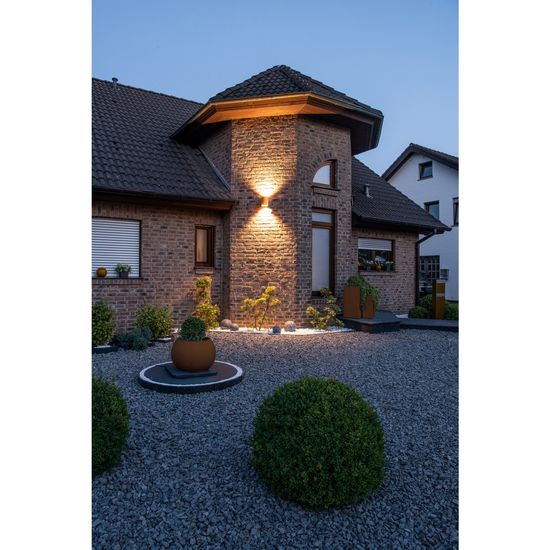 SLV 1004651 RUSTY UP/DOWN WL, Outdoor LED Wandleuchte rund rost CCT switch 3000/4000K IP65