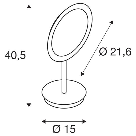 SLV 1004970 MAGANDA TL LED Spiegel Tischleuchte chrom CCT switch 2700/3000/4000K IP44