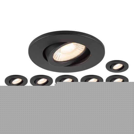 SLV 1007273 Set aus 12x 1007090 UNIVERSAL LED Downlight MOVE PHASE, IP20 38° und 1007091 cover IP20 schwarz R