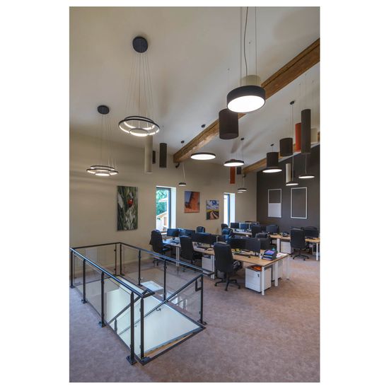 SLV 1007308 MEDO PRO 90, LED Deckenaufbauleuchte rund 3000/4000K, 75W, DALI, Touch, 80°, UGR<19, schwarz