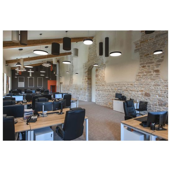 SLV 1007308 MEDO PRO 90, LED Deckenaufbauleuchte rund 3000/4000K, 75W, DALI, Touch, 80°, UGR<19, schwarz