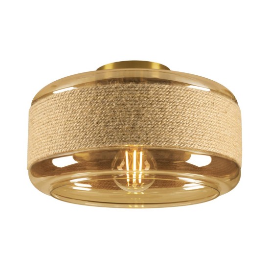 SLV 1007591 PANTILO ROPE 27, Wand-Deckenaufbauleuchte, zylindrisch, E27 gold