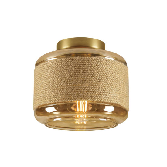 SLV 1007592 PANTILO ROPE 19, Wand-Deckenaufbauleuchte, zylindrisch, E27 gold