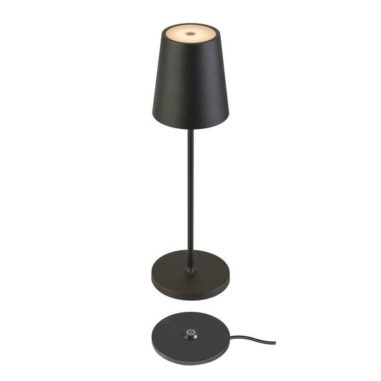 SLV 1007693 VINOLINA TWO, LED Akku-Tischleuchte IP65, 2200/2700/3000K, TOUCH, schwarz